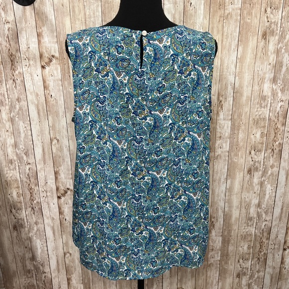 Talbots Blue Floral Blouse with Long Sleeves - Picture 3 of 5